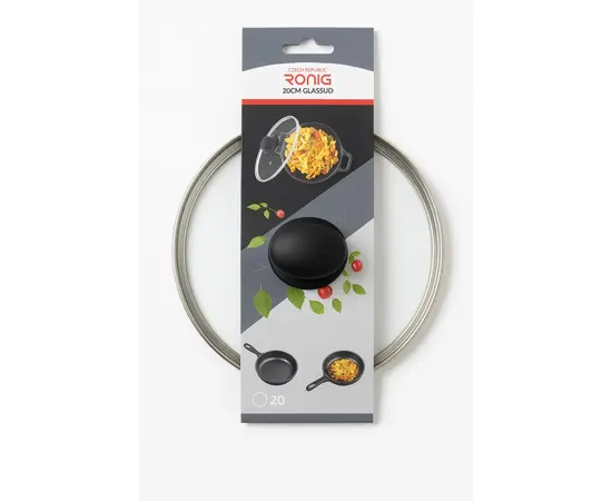 მინის თავსახური სახელურით Ronig 20 სმ