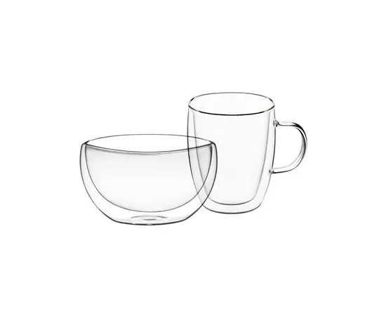 საუზმის კომპლექტი თასი და ჭიქა Ardesto AR2650BG