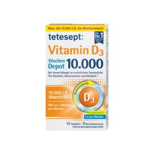 ტეტესეპტი ვიტამინი D3 - Tetesept Vitamin D3 10000სე 12 ტაბლეტი