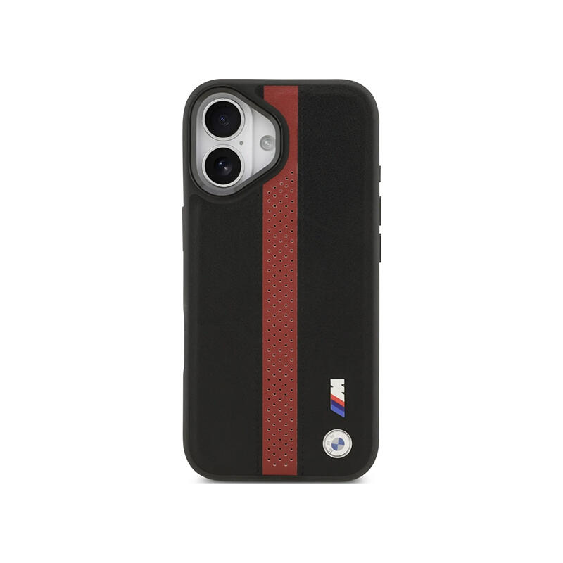 BMW HC M Magsafe PU Perforated Stripe Logo Iphone 17 BMHMP17S25PCPSKR Red