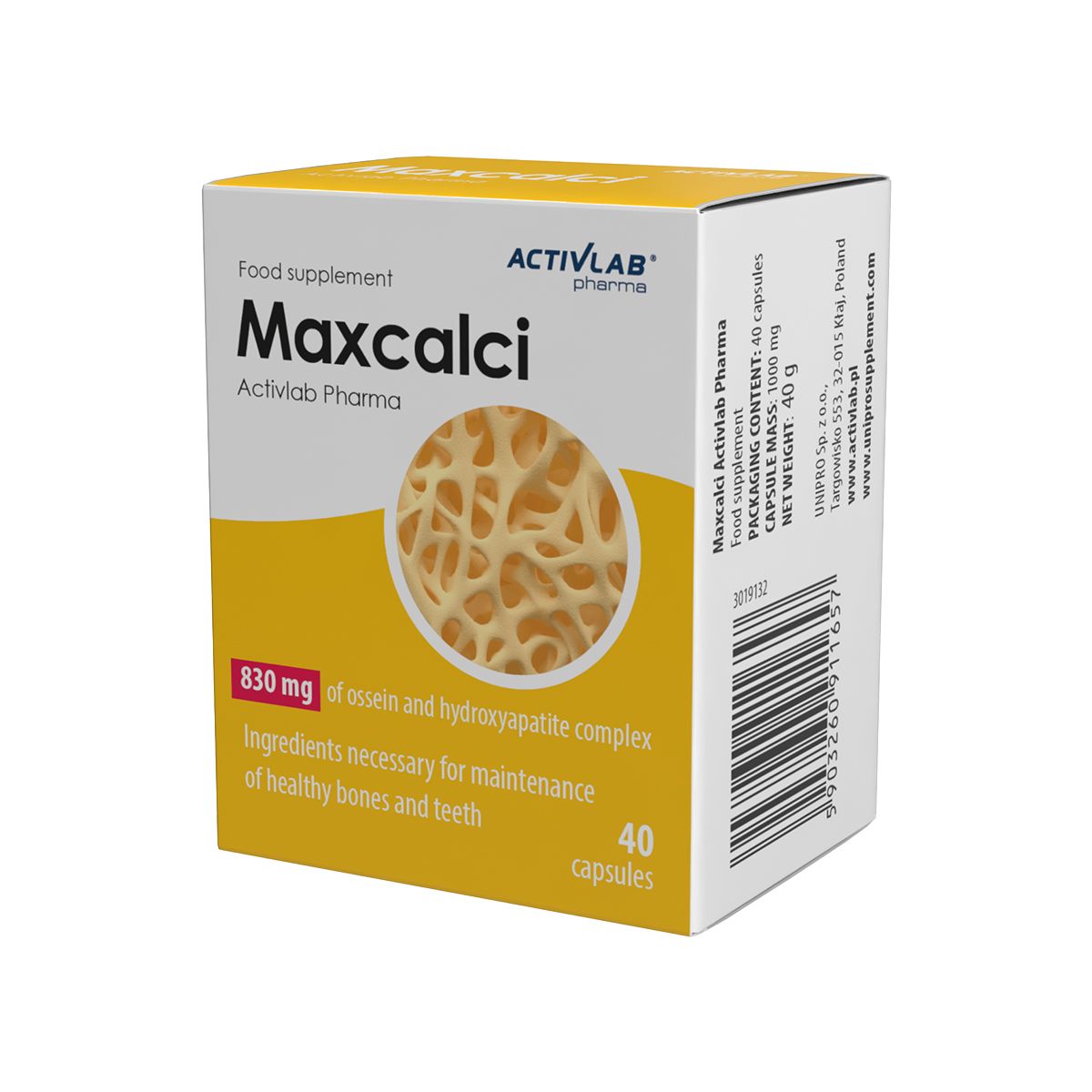 მაქსკალცი - Maxcalci 830მგ 40 კაფსულა