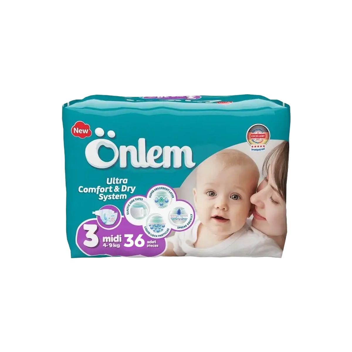 საფენი ბავშვის 4-9კგ 36 ცალი 2594 ონლემი - Onlem