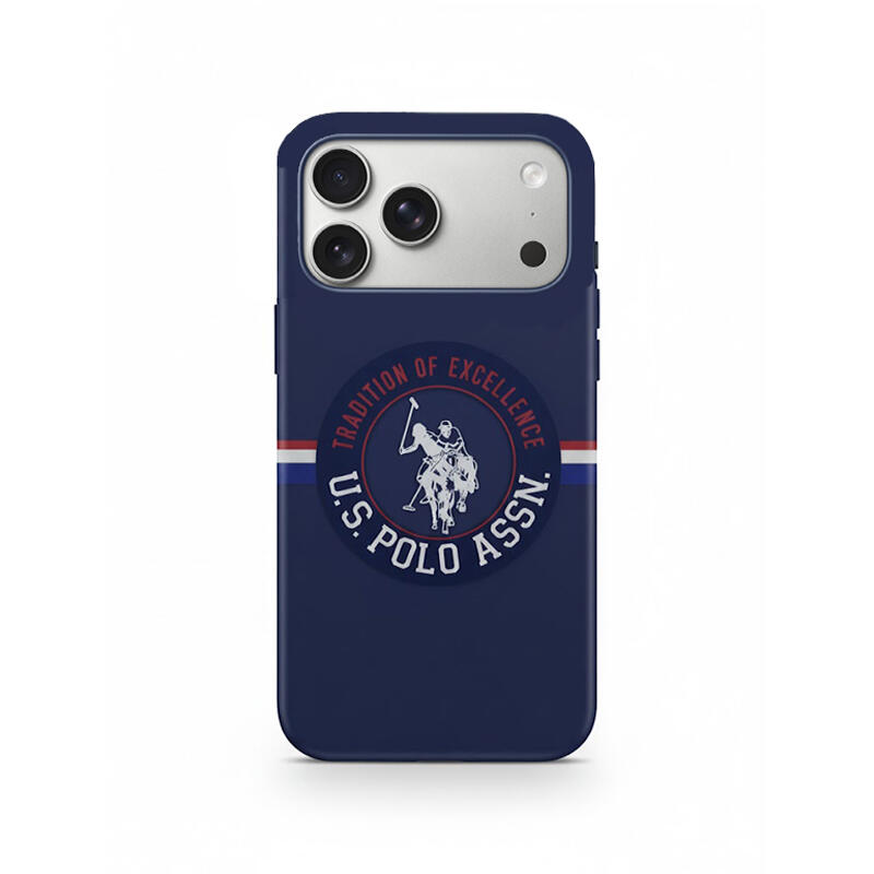 USPA HC Magsafe Iml Round Logo Tricolor Stripes Iphone 17 Pro Max USHMP17XUPAV Navy