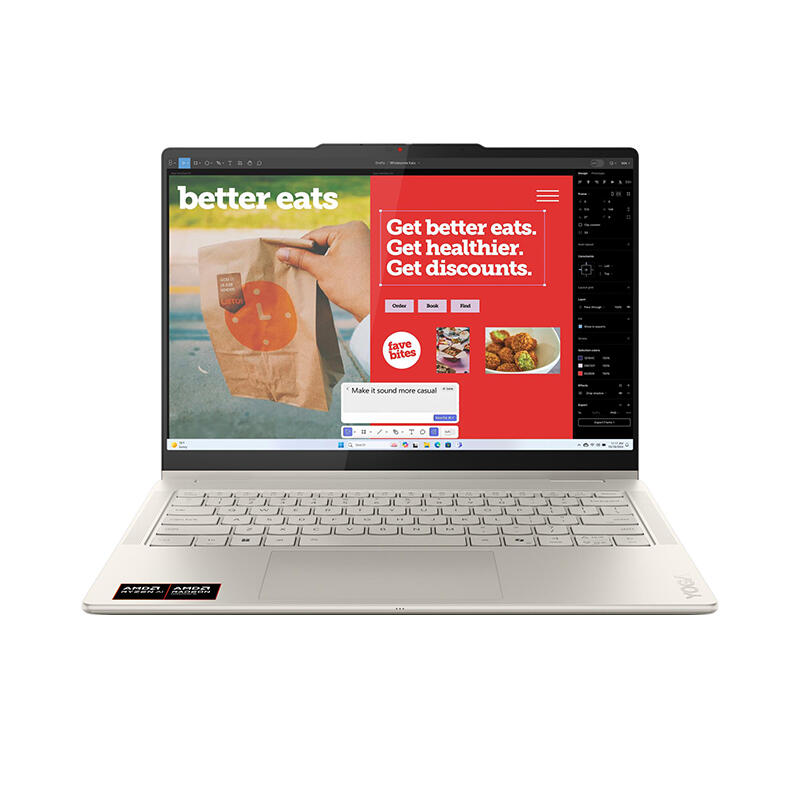 Lenovo Yoga 7 83JR0062RK AMD Ryzen 7AI350 AMD Radeon 860M Graphics 24GB RAM SSD 1TB Free Dos