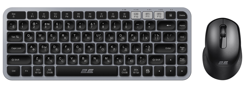 2E MK430 Combo Keyboard And Mouse Gray/Black