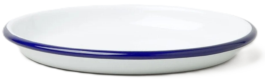 Falcon, ემალის სასოუსე თეფში, თეთრი ლურჯი კანტით, Ø14 სმ