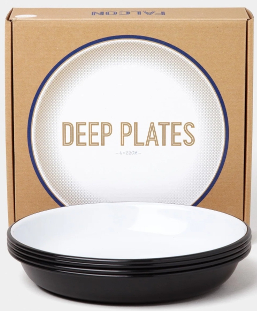 Falcon, ღრმა თეფშების ნაკრები, შავი, 4 ცალი, Ø22 სმ