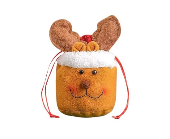 საახალწლო დეკორაცია ქისა ირემი 16*14სმ D-25