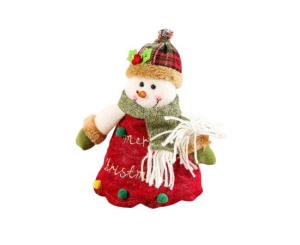 საახალწლო დეკორაცია ქისა თოვლის კაცი 19*17სმ D-16