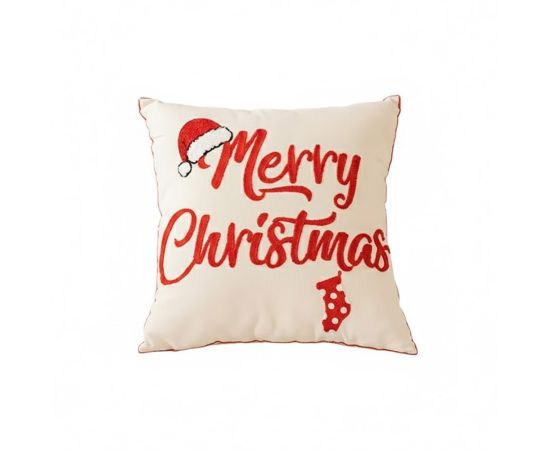 საახალწლო დეკორაცია ბალიში Merry christmas (თეთრი) C25TJ011