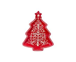 საახალწლო თეფში ნაძვის ფორმის კერამიკის SH-11979