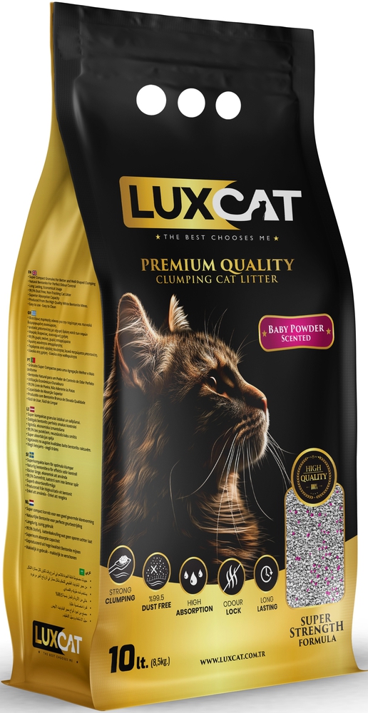 Lux Cat, კატის ქვიშა, Baby Powder, 10 ლ