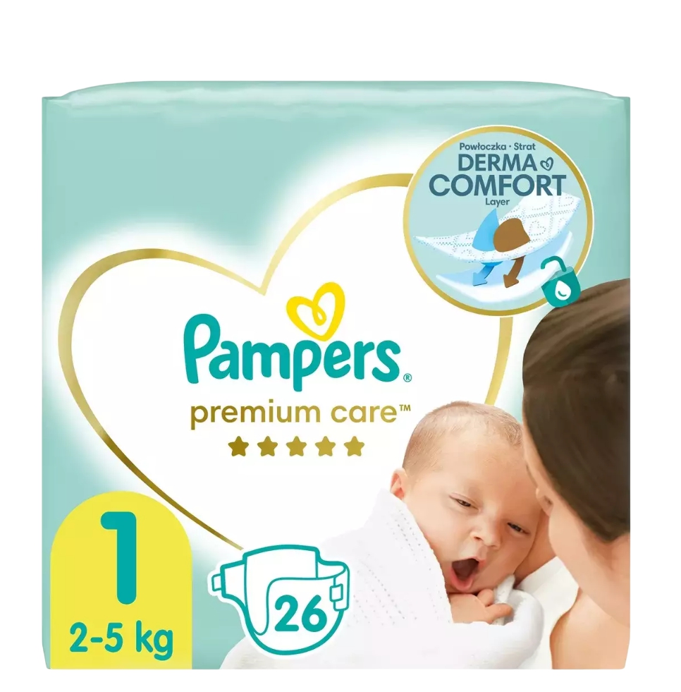 Pampers Premium Care ბავშვის საფენი 1 ზომა 26ც