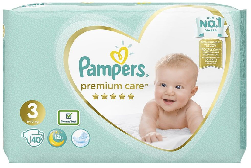 Pampers Premium Care ბავშვის საფენი 3 ზომა 40ც