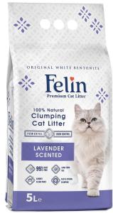 Felin, კატის ქვიშა ლავანდის არომატით, 5 ლ