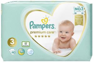 Pampers Premium Care ბავშვის საფენი 3 ზომა 40ც