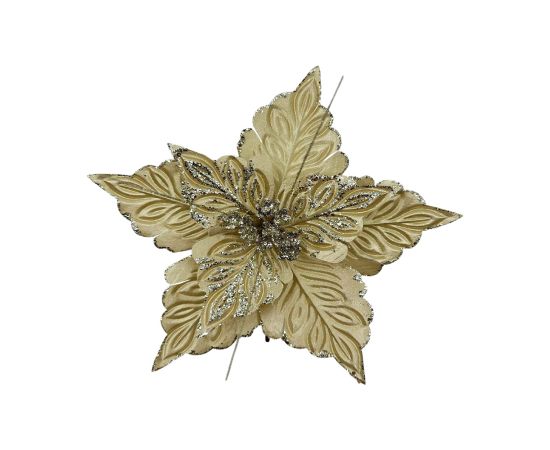 საახალწლო დეკორაცია ყვავილი (ოქროსფერი) 29სმ LY24456