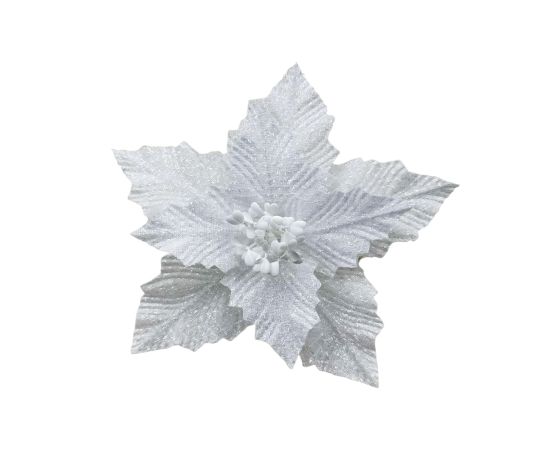 საახალწლო დეკორაცია ყვავილი (თეთრი) 27სმ LY24399