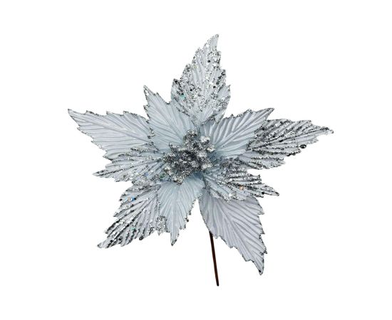 საახალწლო დეკორაცია ყვავილი (ვერცხლისფერი) 30სმ LY24660