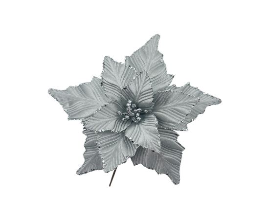 საახალწლო დეკორაცია ყვავილი (ვერცხლისფერი) 30სმ LY24867-2