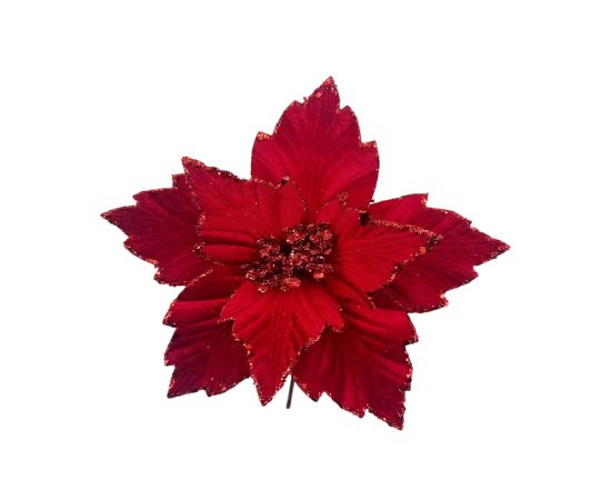 საახალწლო დეკორაცია ყვავილი (წითელი) 25სმ LY24580