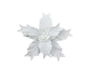 საახალწლო დეკორაცია ყვავილი (თეთრი) 30სმ LY24401