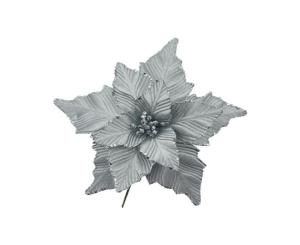 საახალწლო დეკორაცია ყვავილი (ვერცხლისფერი) 30სმ LY24867-2