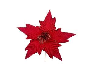 საახალწლო დეკორაცია ყვავილი (წითელი) 25სმ LY24213