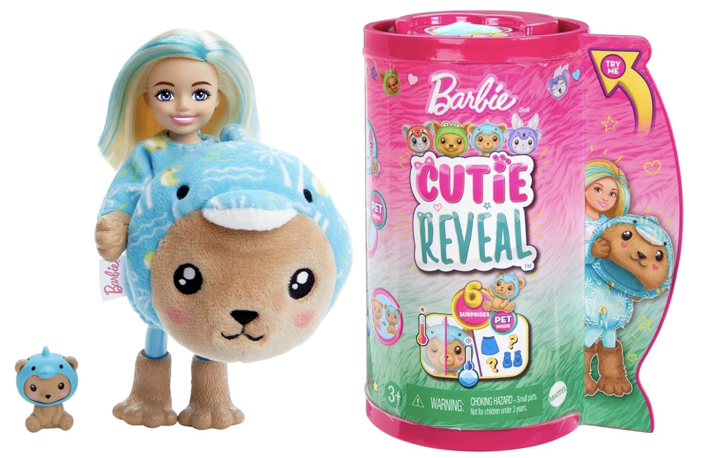 Mattel, Barbie, Cutie Reval, თოჯინა Chelsea ცხოველის კოსტუმით