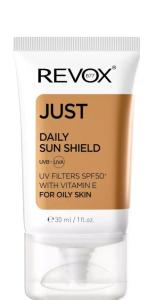 Revox B77 Just მზისგან დამცავი ცხიმიანი კანისთვის SPF 50+ 30 მლ
