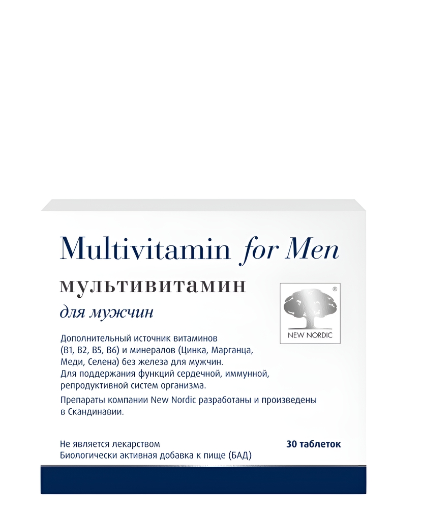 New Nordic მულტივიტამინი კაცებისთვის, 30 ტაბლეტი