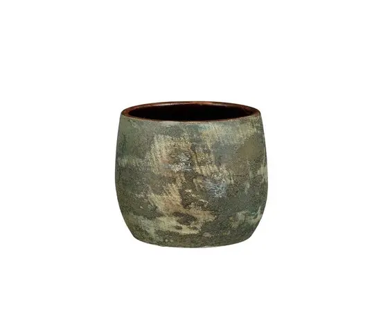 ქოთანი კერამიკული Olaf pot round l. green - h15xd19,5cm