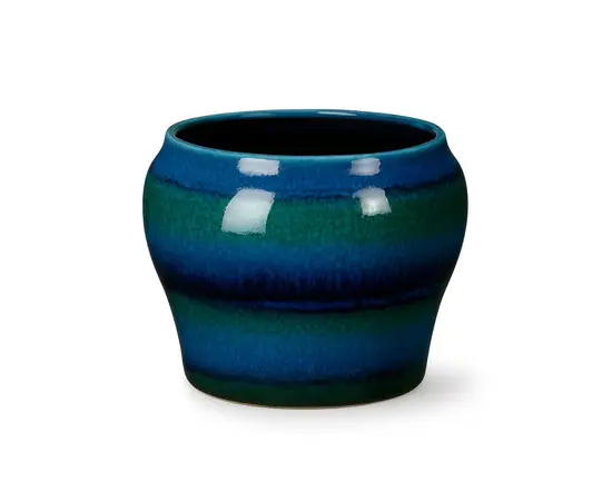 ქოთანი კერამიკული Troy pot round blue - h17xd19cm