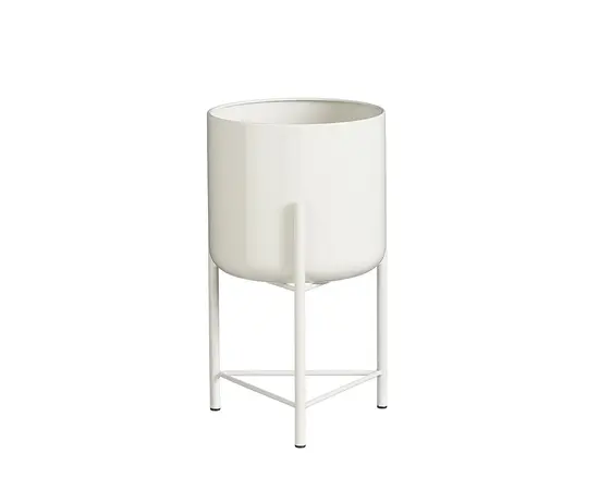 ქოთანი რკინის Colyn pot on stand white - h30xd17cm