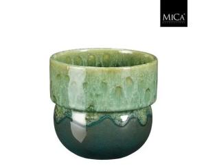 ქოთანი კერამიკული Debby pot round green - h13xd14cm