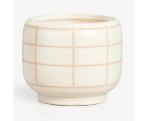 ქოთანი კერამიკული Jake pot round off white - h12,5xd15,5cm