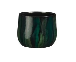 ქოთანი კერამიკული Nigel pot round green- h13xd15cm