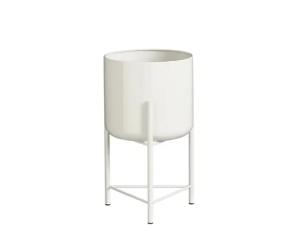 ქოთანი რკინის Colyn pot on stand white - h30xd17cm