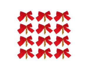 ნაძვის ხის ბაფთები XXDJ-10 12ცალი წითელი