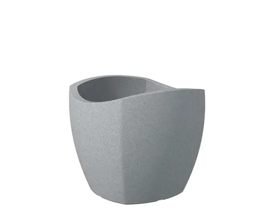 ქოთანი ყვავილის პლასტმასის Scheurich STONY GREY 50/256 WAVE GLOBE CUBO