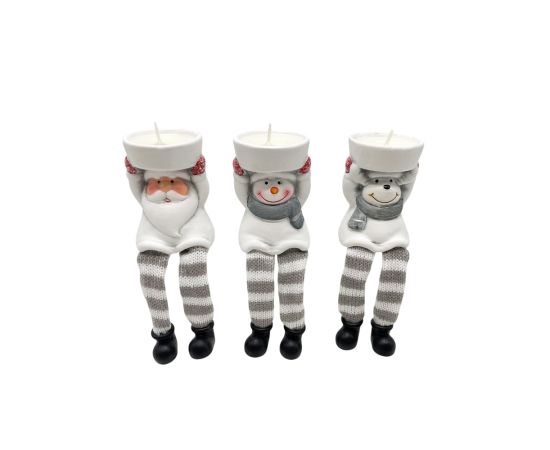 საახალწლო დეკორაცია კერამიკის სასანთლეები 23272/73/74B