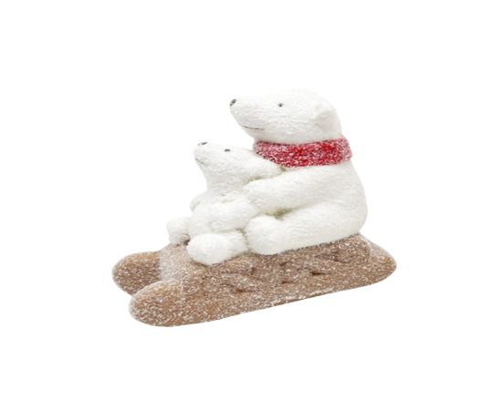 საახალწლო დეკორაცია პოლარული დათვები ციგით (წითელი) 23155R