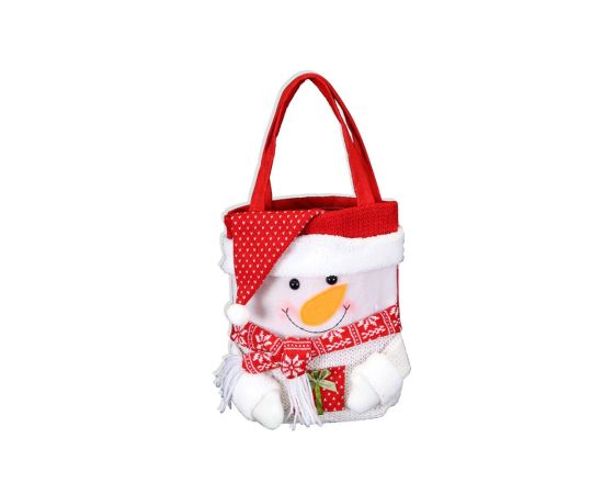 საახალწლო დეკორაცია საჩუქრების ჩანთა თოვლის კაცი 23*28სმ