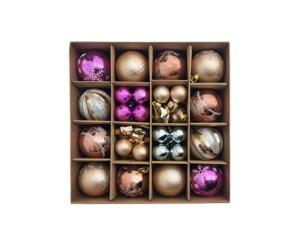 ნაძვის ხის ბურთები შამპანიური 44 ცალი C25TJ127