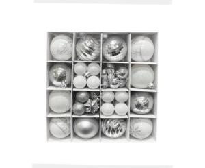 ნაძვის ხის ბურთები ვერცხლისფერი 44 ცალი C25TJ100