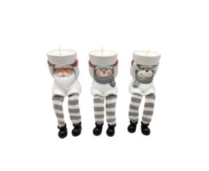 საახალწლო დეკორაცია კერამიკის სასანთლეები 23272/73/74B