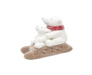 საახალწლო დეკორაცია პოლარული დათვები ციგით (წითელი) 23155R