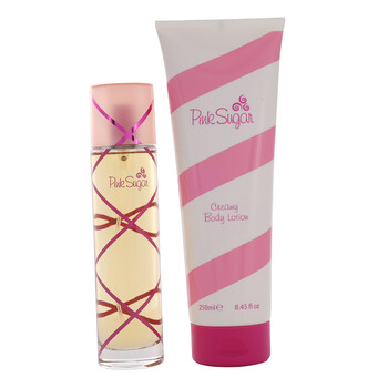 Pink Sugar by Aquolina for Women  2 Pc Gift Set 3.4 oz EDT Spray 8.45 oz Creamy Body Lotion
