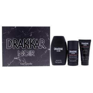 Drakkar Noir by Guy Laroche for Men  3 Pc Gift Set 3.4oz EDT Spray 2.6oz Deodorant Stick 1.7oz Shower Gel